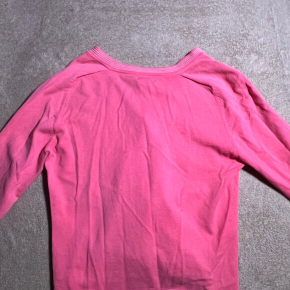 Rafaella Sz Medium Cardigan Top Pink Long Sleeve Button Front Cotton Poly (D) - Picture 8 of 8